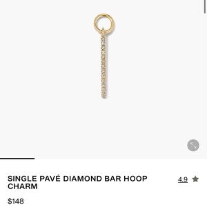 Set of 2 Mejuri Gold Pavé Diamond Bar Hoop Charms